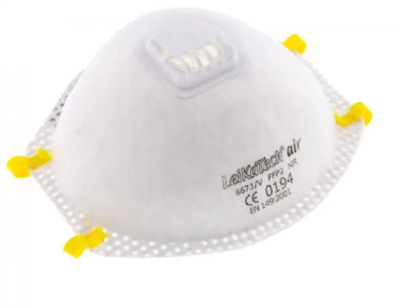 Detailaufnahme der Maske, die das Ausatemventil und den Nasenbügel zeigt